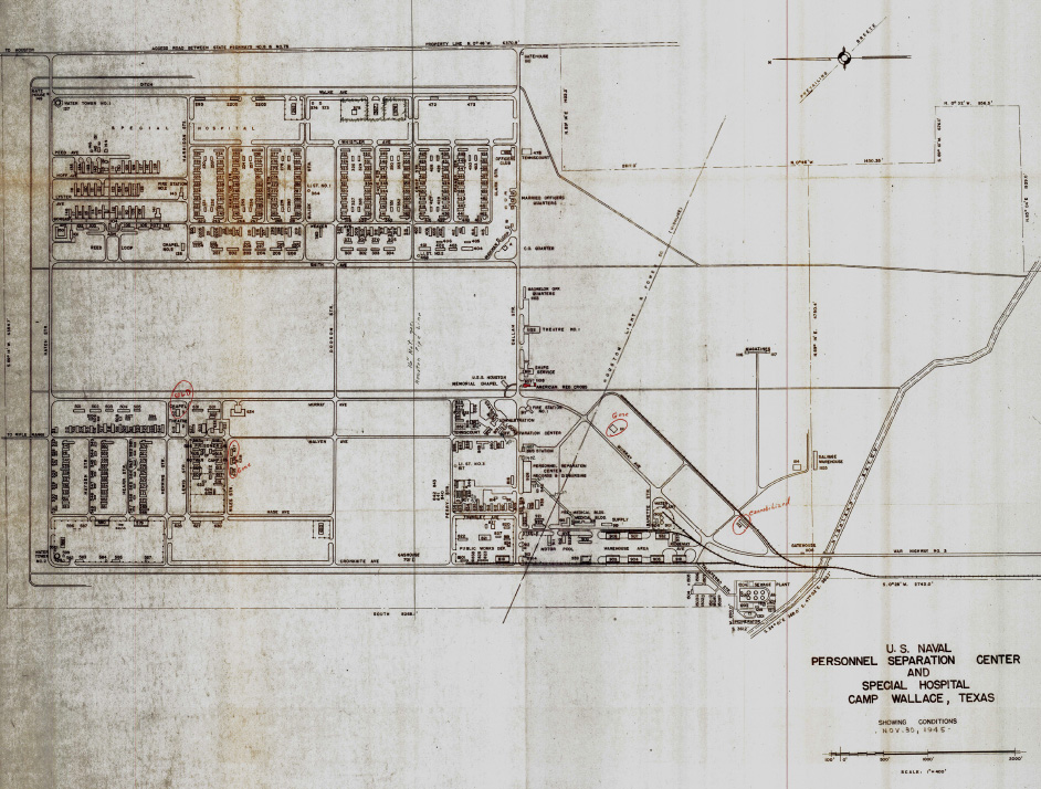 Camp Wallace 1945 Building Map